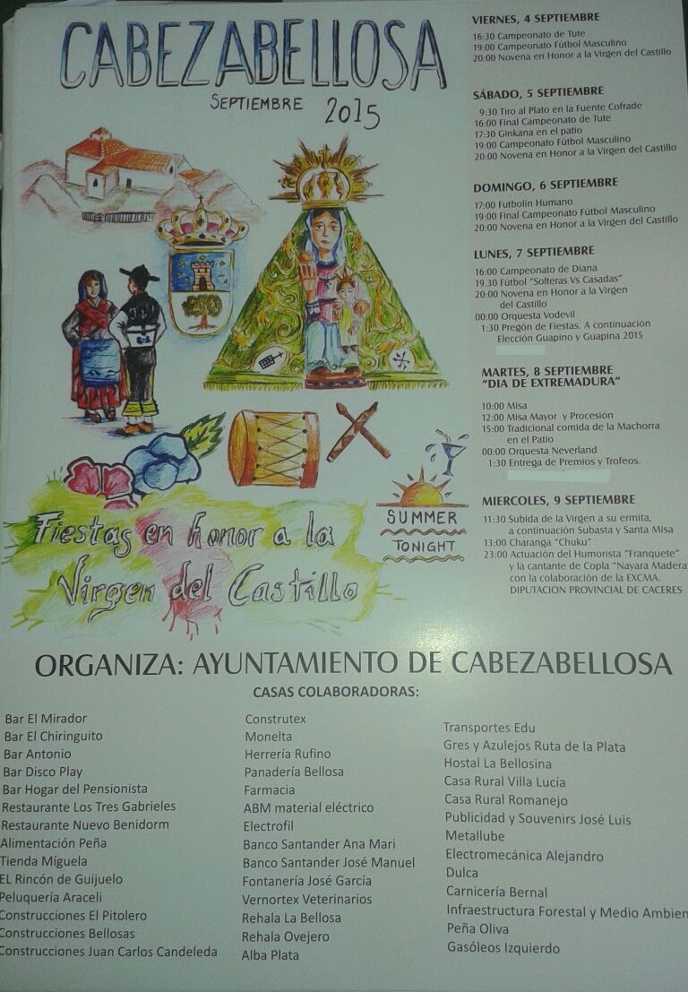Fiestas patronales en honor a la Virgen del Castillo 2015 Cabezabellosa